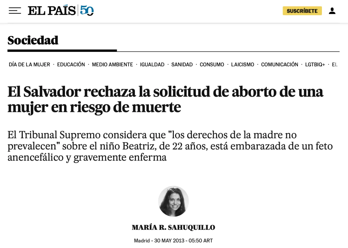 Medios de todo el mundo difundieron la mentira de que la vida de Beatriz estaba en peligro por la prohibición del aborto.